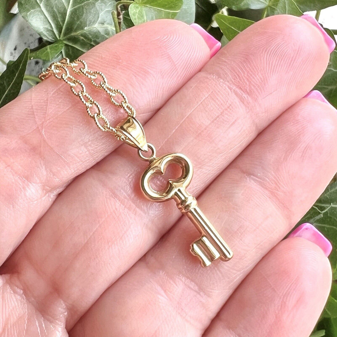 Solid 14k Yellow Gold Key Pendant/Charm, New