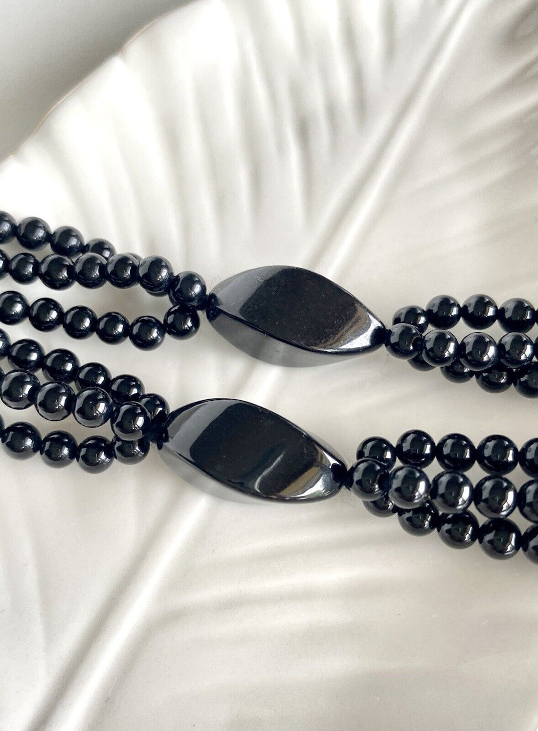 Elegant Black Onyx Necklace, 28", New (Vintage Stock)