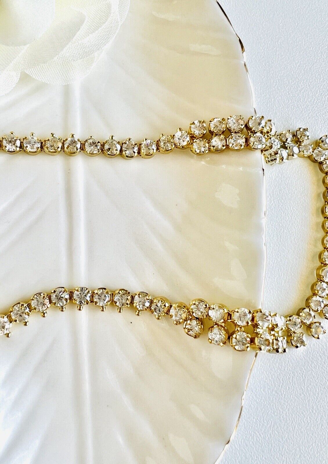 Gorgeous Vintage Cubic Zirconia "Cleopatra" Necklace, 19" New