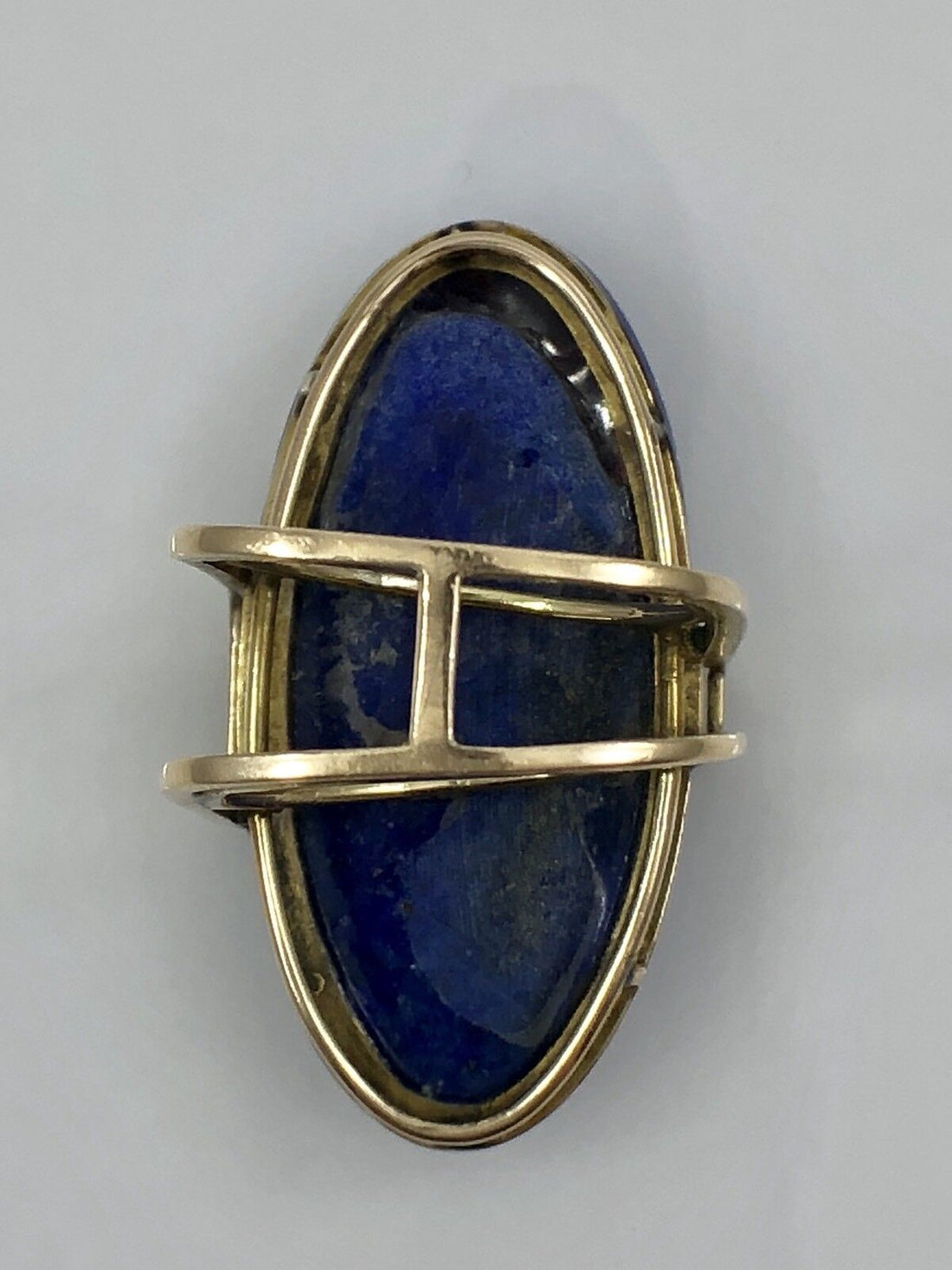 Vintage Geometric Lapis Lazuli & Turquoise 14K Solid Gold Ring, Size 6