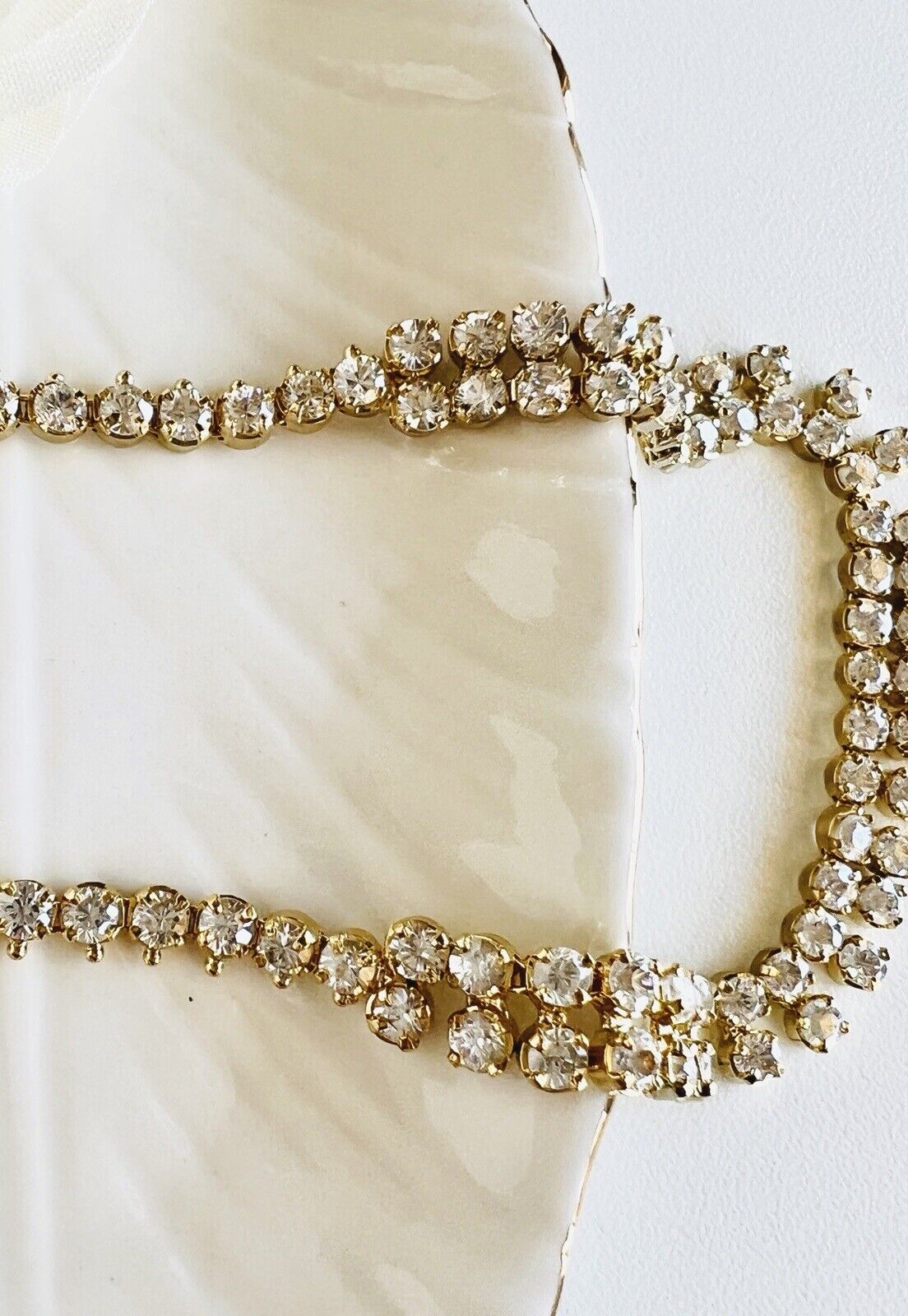 Gorgeous Vintage Cubic Zirconia "Cleopatra" Necklace, 19" New