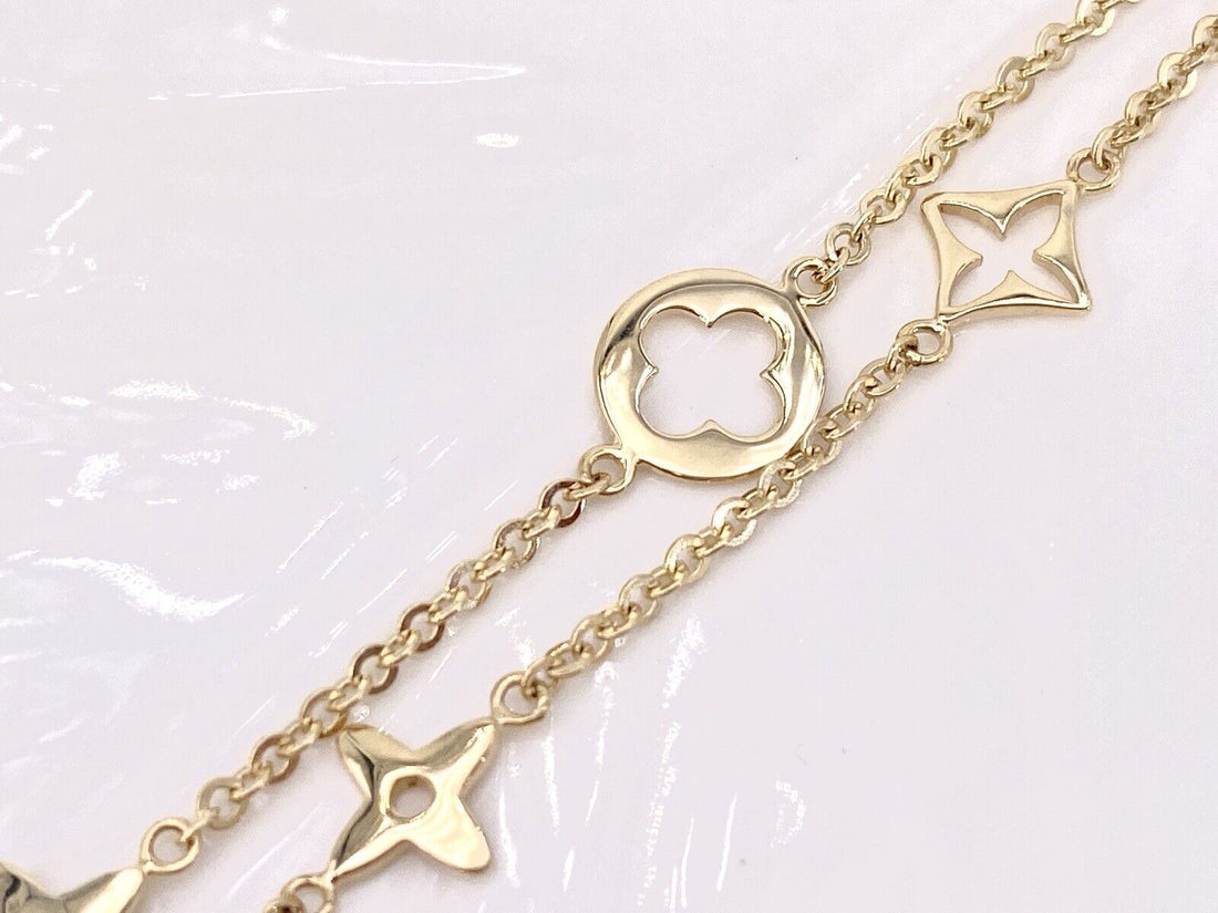 Lucky Charms 14k Yellow Gold Anklet, New Adjustable 9-10"